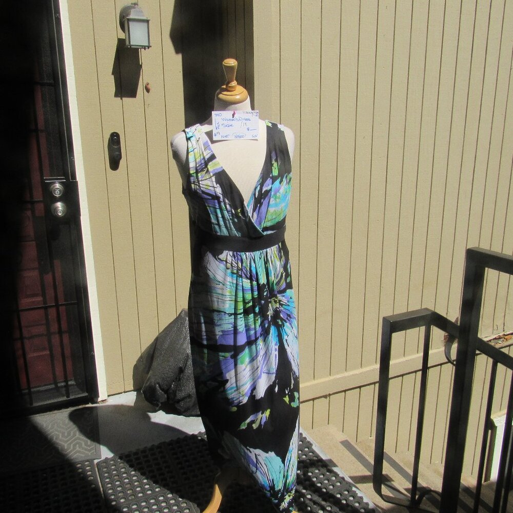 #340  NEW WOMEN'S LONG FLORAL PRINT SUMMER DRESS BY RONNIE NICOLE  (SIZE 14W)